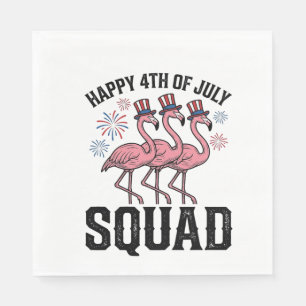 Frohes 4. Juli Flamingo Squad Vector Design_1 Serviette