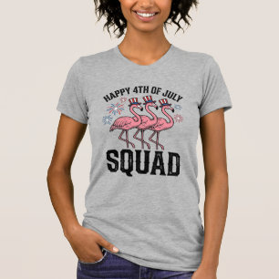 Frohes 4. Juli Flamingo Squad Vector Design_1 T-Shirt
