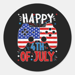 Frohes 4. Juli Gaming Patriotische Amerikanische F Runder Aufkleber
