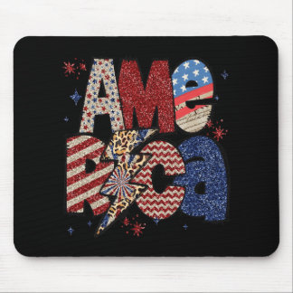 Frohes 4. Juli Leopard USA Amerikanische Flagge Pa Mousepad