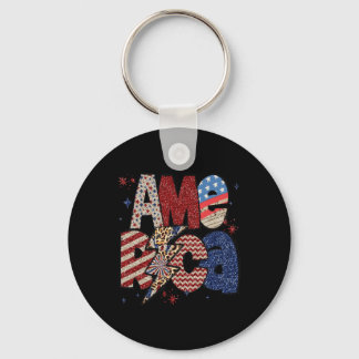Frohes 4. Juli Leopard USA Amerikanische Flagge Pa Schlüsselanhänger