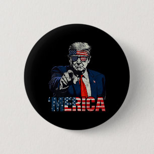 Frohes 4. Juli merica Trump Amerikanische Flagge U Button