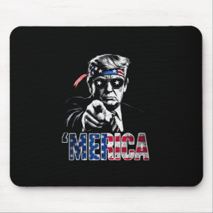 Frohes 4. Juli merica Trump Amerikanische Flagge U Mousepad
