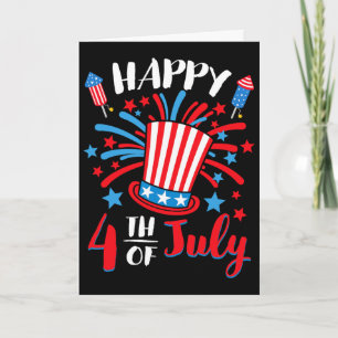 Frohes 4. Juli Patriotisch Amerikanische US-Flagge Karte