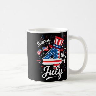 Frohes 4. Juli Patriotische amerikanische Flagge 4 Kaffeetasse