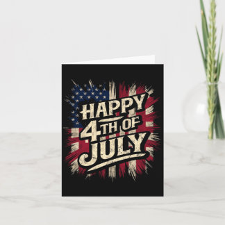 Frohes 4. Juli Patriotische Amerikanische Flagge 4 Karte