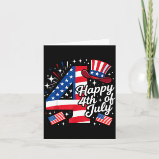 Frohes 4. Juli patriotische amerikanische Flagge 4 Karte
