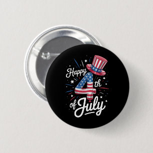 Frohes 4. Juli Patriotische amerikanische Flagge U Button