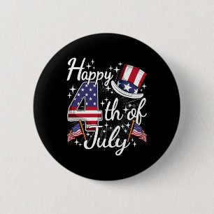 Frohes 4. Juli Patriotische amerikanische Flagge U Button