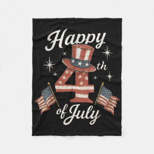 Frohes 4. Juli Patriotische amerikanische Flagge U Fleecedecke