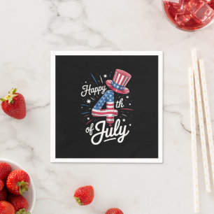 Frohes 4. Juli Patriotische amerikanische Flagge U Serviette