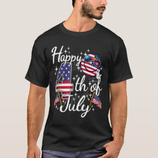 Frohes 4. Juli Patriotische amerikanische Flagge U T-Shirt