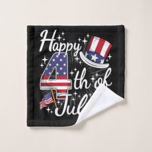 Frohes 4. Juli Patriotische amerikanische Flagge U Waschlappen