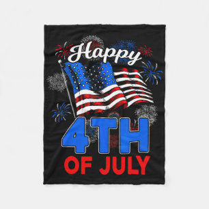 Frohes 4. Juli Patriotische Amerikanische US-Flagg Fleecedecke