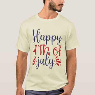 Frohes 4. Juli Patriotische Typografie T-Shirt