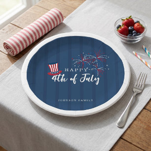 Frohes 4. Juli Patriotischer USA Unabhängigkeitsta Pappteller