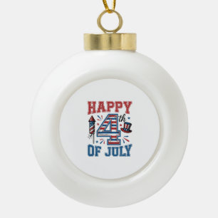 Frohes 4. Juli Patriotisches Vintage-Vektordesign_ Keramik Kugel-Ornament