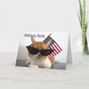 Frohes 4. Juli - PAWSitiv patriotische Katze Karte