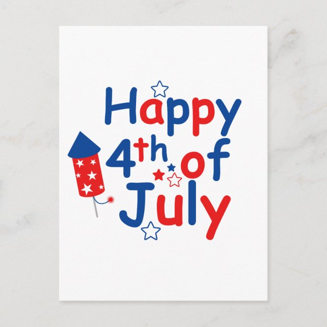 Frohes 4. Juli Postkarte (Vorderseite)