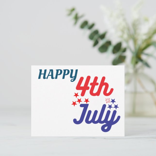 FROHES 4. JULI!!! POSTKARTE (Stehend Vorderseite)