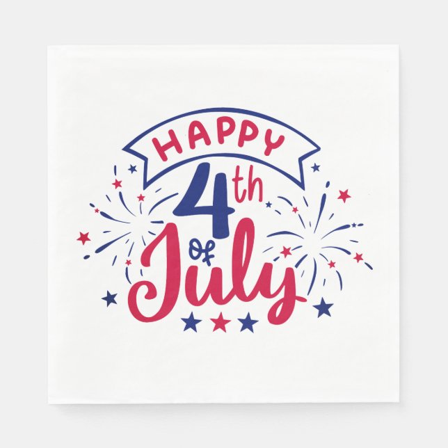 Frohes 4. Juli.  Serviette (Vorderseite)