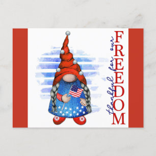 Frohes 4. Juli Süßer Gnom Freiheit Postkarte