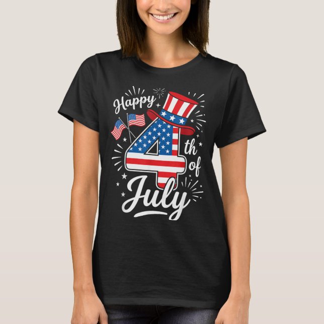 Frohes 4. Juli T-Shirt (Vorderseite)