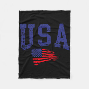 Frohes 4. Juli USA-Flagge Amerikanisch Stolz Rot W Fleecedecke