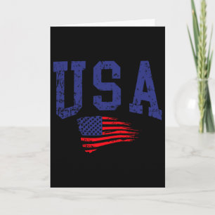 Frohes 4. Juli USA-Flagge Amerikanisch Stolz Rot W Karte