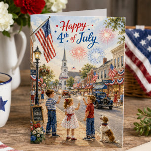 Frohes 4. Juli, vintage Amerika Unabhängigkeitstag Karte