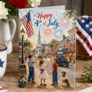Frohes 4. Juli, vintage Amerika Unabhängigkeitstag Karte