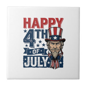 Frohes 4. Juli Vintage-Patriotisches Onkel-Shirt_1 Fliese