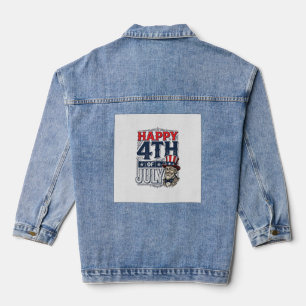 Frohes 4. Juli Vintage-patriotisches Shirt-Design_ Jeansjacke