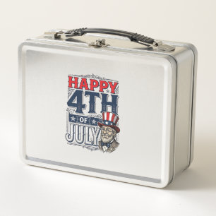 Frohes 4. Juli Vintage-patriotisches Shirt-Design_ Metall Brotdose