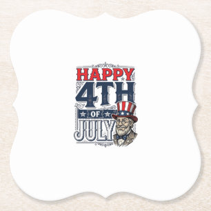 Frohes 4. Juli Vintage-Patriotisches-Shirt-Design_ Untersetzer