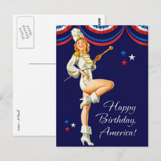Frohes 4. Juli. Vintage Pin-up-Design Postkarten