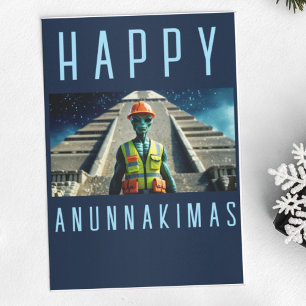 Frohes Anunnakimas Weihnachtskarte Alien-Pyramide Karte