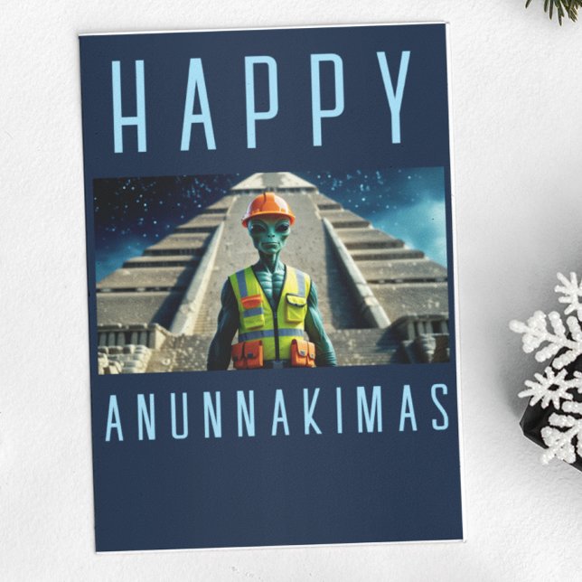 Frohes Anunnakimas Weihnachtskarte Alien-Pyramide Karte (Von Creator hochgeladen)