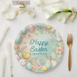 Frohes buntes Ostern Pappteller