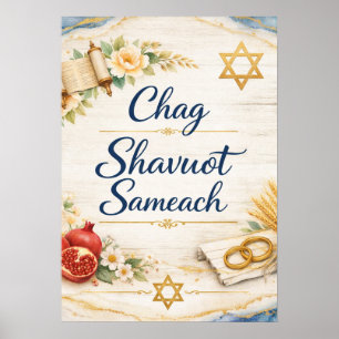 Frohes Chag Schawuot, Glückliches Schawuot Poster