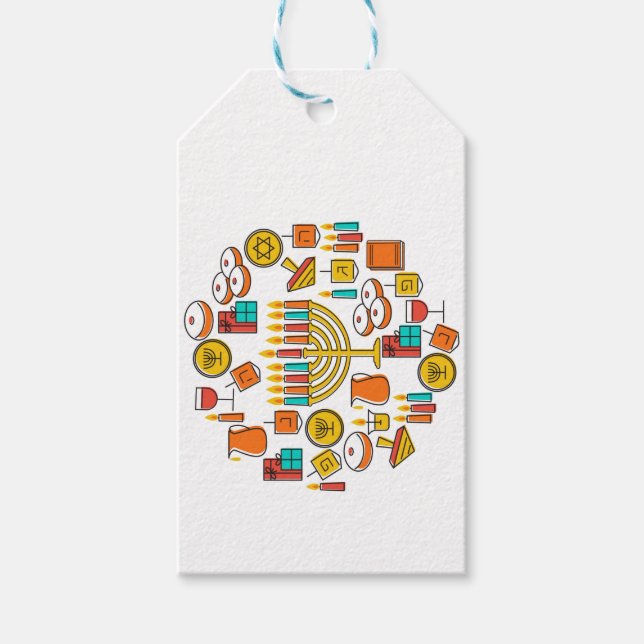 Frohes Chanukka  Geschenkanhänger (Vorderseite)