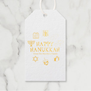 Frohes Chanukka gold weiß benutzerdefinierter Fami Geschenkanhänger
