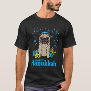 Frohes Chanukka-Hund Mops Niedlich Chanukah Jüdisc T-Shirt