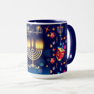 Frohes Chanukka Jüdisches Feiertag Personalisiert Tasse