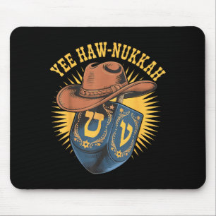 Frohes Chanukka Menora Yee Haw-nukkah Lustiger Cow Mousepad
