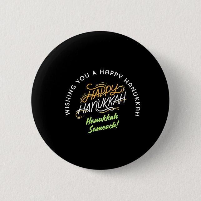 Frohes Chanukka Sameach! Button (Vorderseite)