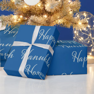 Frohes Chanukka silber tekhelet blaues Geschenkpap Geschenkpapier