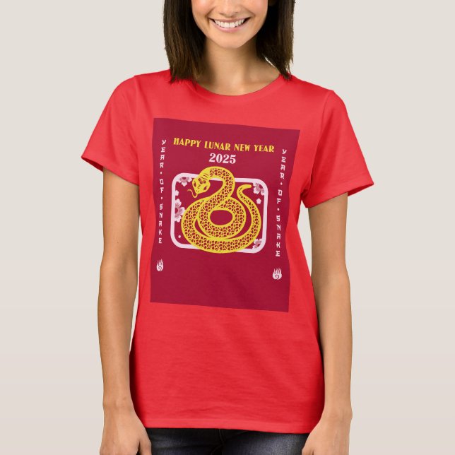Frohes chinesisches Neujahr 2025 T-Shirt (Vorderseite)