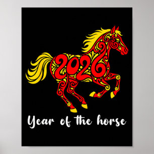 Frohes chinesisches Neujahr 2026 Jahr des Pferdes Poster