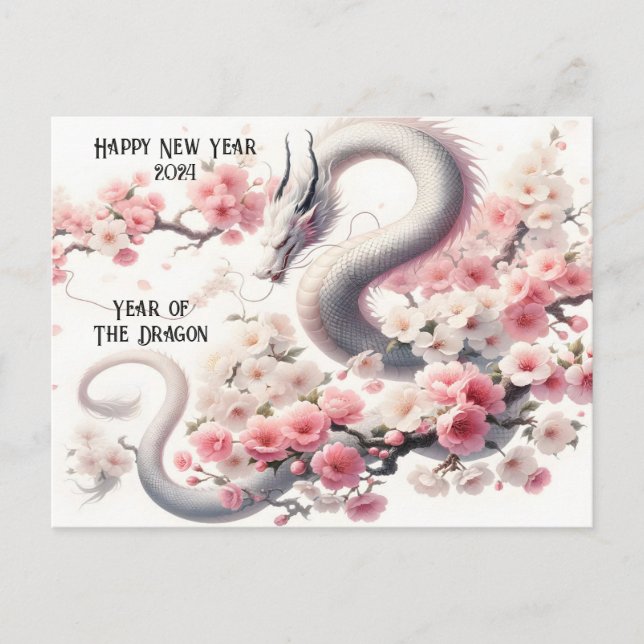 Frohes chinesisches Neujahr des Drachen Postkarte (Vorderseite)